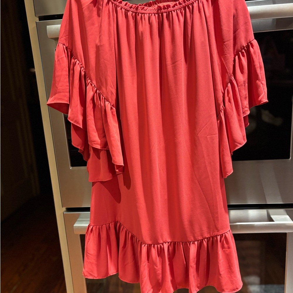 White House Black Market Vibrant Red Blouse